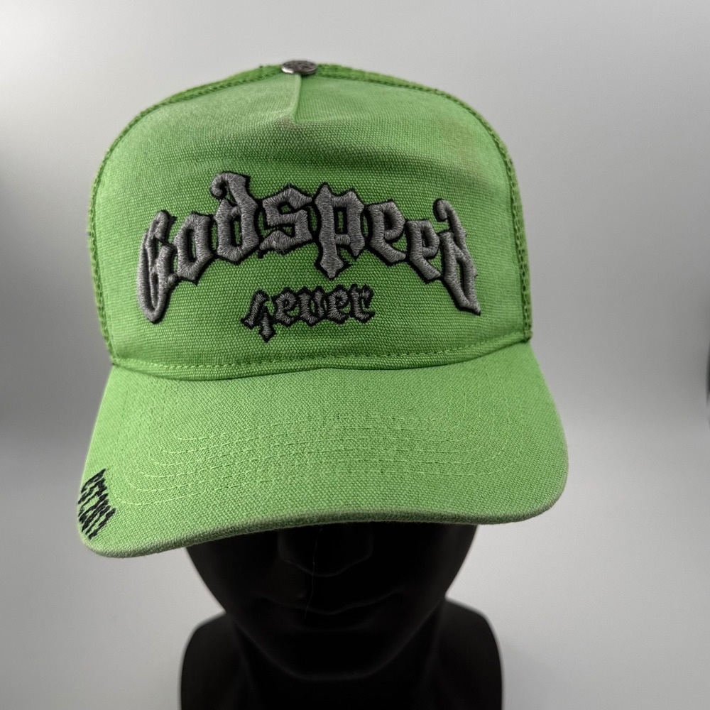 Godspeed Fever Trucker Hat Green Mesh Snapback Cap Embroidery Streetwear